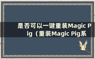 是否可以一键重装Magic Pig（重装Magic Pig系统后如何设置PE设置）